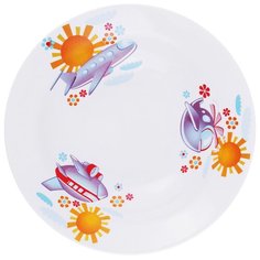 Кубаньфарфор Миска детская Паровозик/Вертолетик/Кроха 17.5 см белый