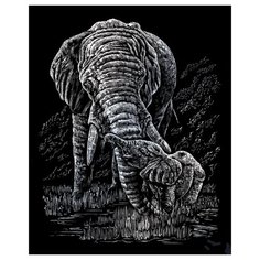 Гравюра Royal & Langnickel Слон и малыш (SILF22) серебристая основа