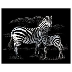 Гравюра Royal & Langnickel Зебры (SILF39) серебристая основа