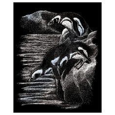 Гравюра Royal & Langnickel Пингвины (SILF20) серебристая основа