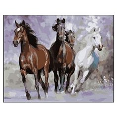 Рыжий кот Картина по номерам "Дикие лошади" 40х50 см (ST100)
