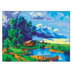 Рыжий кот Картина по номерам "Утро на озере" 30х40 см (ST007)