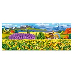 Рыжий кот Картина по номерам "Солнечные поля" 20х50 см (Х-7961)