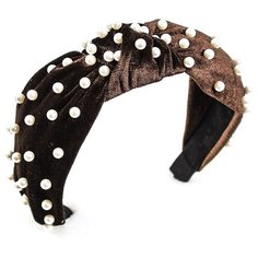 Ободок BRADEX с узлом Жемчужный темно-коричневый