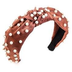 Ободок BRADEX с узлом Жемчужный коралловый