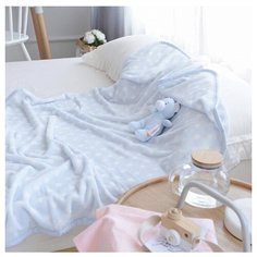 Плед Sofi De MarkO Тедди с игрушкой, 100 x 150 см голубой