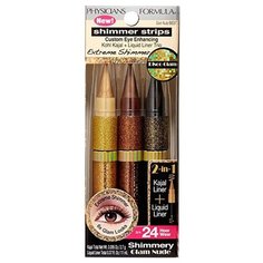 Physicians Formula Набор Подводка с блестками + карандаш-тени Shimmer Strips Kajal+Liquid Liner Trio - Glam Nude Eyes, оттенок бронза/золото/черный
