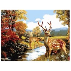 Белоснежка Картина по номерам "Олени" 30х40 см (167-AS)