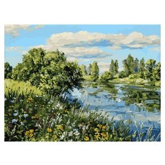 Белоснежка Картина по номерам "Летний день у реки" 30х40 см (196-AS)
