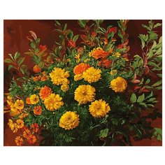 Белоснежка Картина по номерам "Нарядные бархатцы" 40х50 см (177-АВ)