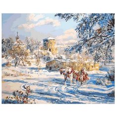Белоснежка Картина по номерам "Русская тройка. Река Пскова" 40х50 см (109-AB)
