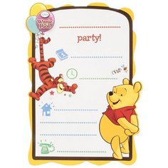 Приглашение PROCOS Винни-Пух и Пятачок, 6 шт.