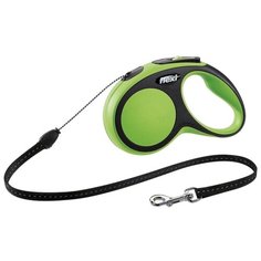 Поводок-рулетка для собак Flexi New Comfort S тросовый зеленый 5 м