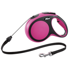 Поводок-рулетка для собак Flexi New Comfort M тросовый розовый 8 м