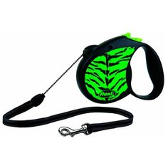 Поводок-рулетка для собак Flexi Safari M тросовый tiger 5 м