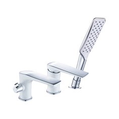 Смеситель для ванны с душем Lemark Allegro LM5945CW однорычажный встраиваемый лейка в комплекте двухцветный