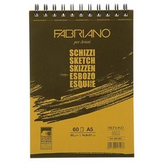 Скетчбук для зарисовок Fabriano Schizzi 21 х 14.8 см (A5), 90 г/м², 60 л.