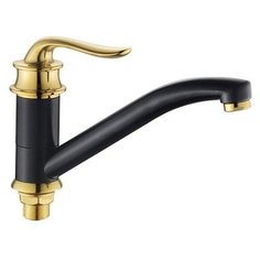 Смеситель для кухни (мойки) Gota Rocio G7492196 однорычажный двухцветный черный/золотистый