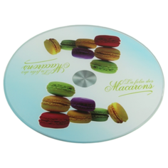 Коралл Доска стеклянная вращающаяся Макарон 25 см голубой