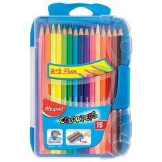 Maped Цветные карандаши Color Peps 15 цветов, «умная» коробка голубого цвета (832035)