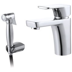 Смеситель для раковины (умывальника) D&K DA1432601 однорычажный лейка в комплекте хром DK