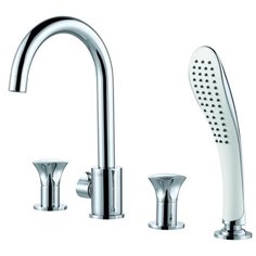 Смеситель для ванны с душем D&K DA1384901 двухрычажный встраиваемый лейка в комплекте хром DK