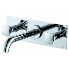 Смеситель для раковины (умывальника) D&K DA1384401 двухрычажный встраиваемый хром DK