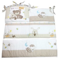 Bombus бортик Мишка с зайкой бежевый