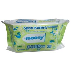 Влажные салфетки Moony Трехслойные сменный блок 80 шт.
