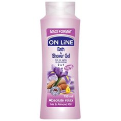 Гель для душа и ванны ON LiNE Ирис и миндальное масло, 750 мл