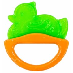 Прорезыватель-погремушка Canpol Babies Rattle with soft bite teether 13/107 зеленая уточка