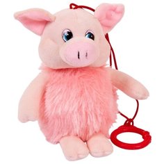 Мягкая игрушка ABtoys Свинка пушистая озвученная 16 см