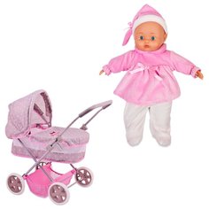 Коляска-люлька Dimian 9613WB-M4 розовый/серый