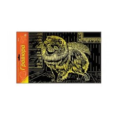 Гравюра Рыжий кот Шпиц, в пакете с ручкой (Г-6158) золотистая основа