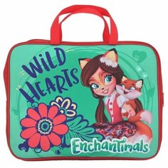 CENTRUM Папка-сумка для тетрадей Enchantimals А4, на молнии, текстиль (88611) зеленый