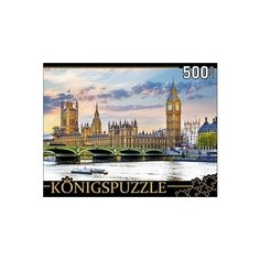 Пазл Рыжий кот Konigspuzzle Лондон Вестминстерский дворец и Биг-бен (ГИК500-8306), 500 дет.