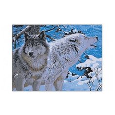 Рыжий кот Картина по номерам "Волки на охоте" 30х40 см (ST006)