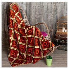 Плед Традиция Амели Богемия облегченный, 150 x 200 см коричневый/оранжевый