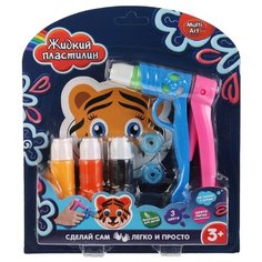 Масса для лепки MultiArt Жидкий пластилин 4 цвета стайлер 2 насадки форма тигр (B1664690-R)