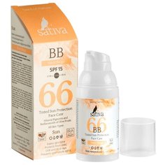 Sativa №66 BB-крем ухаживающий с тонирующим эффектом SPF15 30 мл, оттенок: песочно-бежевый