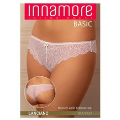 Innamore Трусы Бразильяна Lanciano средней посадки кружевные, размер 1, bianco