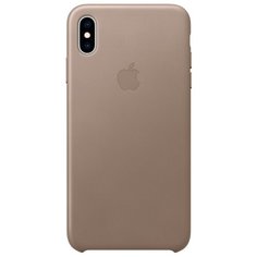 Чехол Apple кожаный для Apple iPhone XS Max платиново-серый