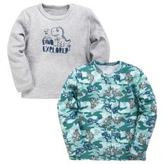 Комплект одежды Веселый Малыш размер 80, серый/голубой/зеленый