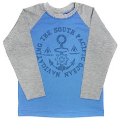 Лонгслив Веселый Малыш размер 128, голубой