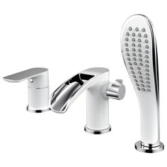 Смеситель для ванны с душем Gappo Noar G1148-8 однорычажный встраиваемый лейка в комплекте двухцветный белый/хром