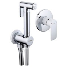 Смеситель для биде Gappo Noar G7248 однорычажный встраиваемый лейка в комплекте двухцветный белый/хром