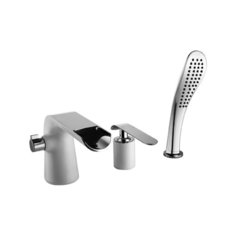 Смеситель для ванны с душем Lemark Melange LM4945CW однорычажный встраиваемый лейка в комплекте двухцветный