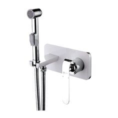 Смеситель для биде Lemark Melange LM4919CW однорычажный встраиваемый лейка в комплекте двухцветный белый/хром