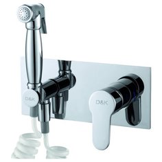 Смеситель для биде D&K DA1394501 однорычажный встраиваемый лейка в комплекте хром DK