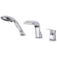 Смеситель для ванны с душем GPD ATROS MAK 65 однорычажный встраиваемый лейка в комплекте хром